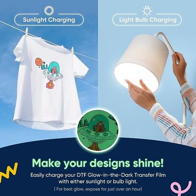 Film di trasferimento termico luminoso DTF ad alta visibilità per applicazioni tessili