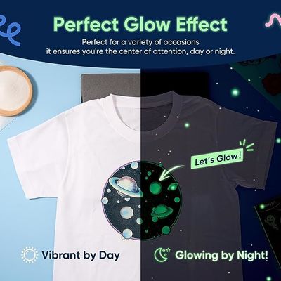 PET Glow In The Dark Heat Transfer Printing Film Digital Hot Printing per abbigliamento
