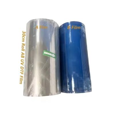 Film di stampa a trasferimento freddo in polimero A e B Film UV DTF PET Sticker Film Roll 30cm