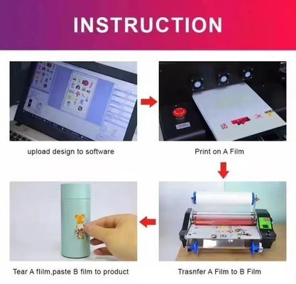 Film DTF per coppe UV Trasferimento AB Film UVDTF Sticker Printer Film DTF UV per telefonino Cassa bottiglia Tazza