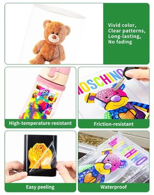Peeling caldo freddo Ab A3 UV DTF Pet Film Roll Trasparente DTF Transfer Film 60cm Custom