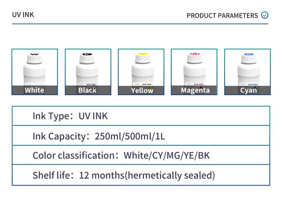 CMYKW V UV Light Curing Method Inchiostro a LED Compatibile con teste di stampa DX5 DX7 XP600 TX800