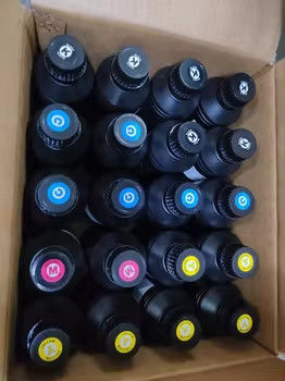 Inchiostro UV CMYK+V per stampante Epson dx7/dx5/dx4 1L uso per cuoio cassa telefono