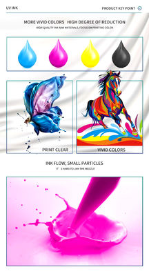 Inchiostro UV CMYK+V per stampante Epson dx7/dx5/dx4 1L uso per cuoio cassa telefono