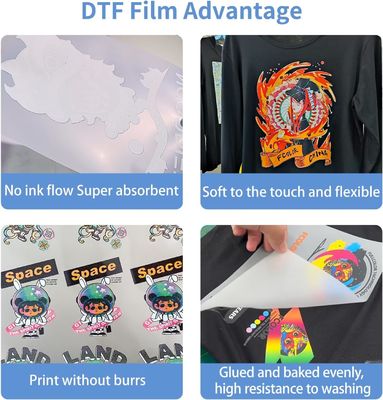 DTF Film Hot Peel Double Matte 30cm*100m Instant Peel film per stampa con inchiostro bianco