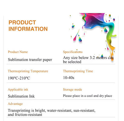 Carta di sublimazione A4 per abbigliamento carta di trasferimento bianca da 100 grammi in rotolo per la stampa di sublimazione