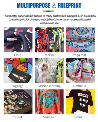 56 pollici*100m Stretch Sublimation Paper Roll Bianco 42gm Per la stampa professionale di tessuti