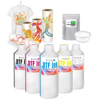 Inchiostri DTF bianchi CMYK da 1000 ml Inchiostri da stampa a getto d'inchiostro per stampanti DTF a colori raffinati